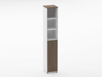 Шкаф 5 узкий верх открытый, низ глухая дверь Deka 10.23.13Л Дуб Верцаска/Белый