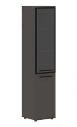 Шкаф-колонка комбинированная с дверью в металлической раме правый EDIS EHCS 42.7 R Мокко Черный Мокко