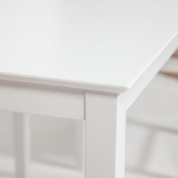 Обеденный комплект Хадсон (стол + 4 стула) Хадсон (стол + 4 стула)/ Hudson Dining Set дерево гевея/мдф, стол: 110х70х75см / стул: 44х42х89см, pure white (белый 2-1), ткань кор.-зол.