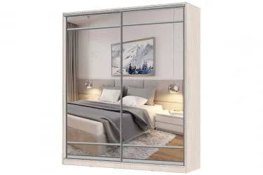 Шкаф-купе 2-х дверный Виктория 1800х584х2300, Бодега светлая 18ДЗЗЗДЗЗЗ-ПППП-Бс 310-595