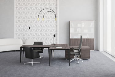 Комплект мебели для кабинета руководителя Atlas №02 Бренсон Трюфель Антрацит