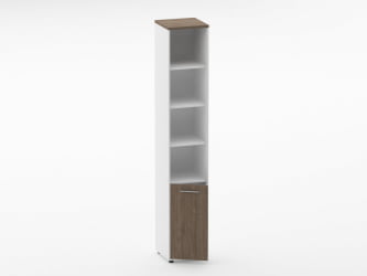 Шкаф 5 узкий верх открытый, низ глухая дверь Deka 10.23.11Л Дуб Верцаска/Белый
