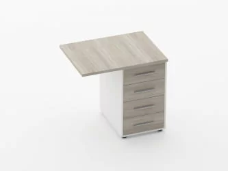 Тумба приставная Deka 9.05.08 Дуб Сантана светлый/Белый