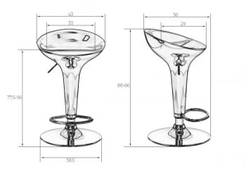 Стул барный DOBRIN BOMBA (голубой) 2 шт