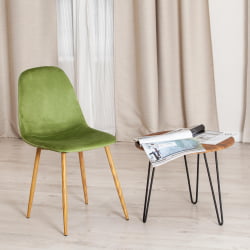 Кухонный стул BREEZE (mod. 4724) вельвет/металл, 44 х 53 х 87 см, Green (зеленый) HLR54 / натуральный