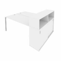 Рабочая станция с опорным шкафом-купе Метал Сйстем Б.РС-СШК-2.4 Белый/Серый / Metal System