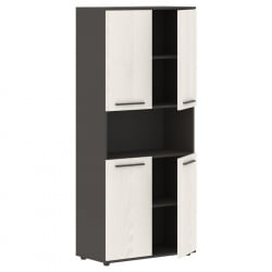 Шкаф с двумя комплектами глухих малых дверей EDIS EHCS 85.4 Ясень Траун Мокко Мокко