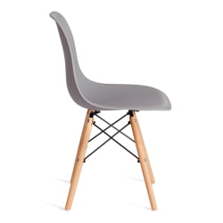 Кухонный стул CINDY (EAMES) (mod. 1801) дерево бук/металл/сиденье пластик, 45x51x82 см, Light grey (светло-серый)