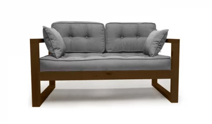 Диван для балкона двухместный DEmoku Д-2 серый-темный дуб