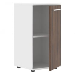 Шкаф колонка с глухой малой дверью EDIS ELCS 42.1 Дуб Денвер темный Белый Белый