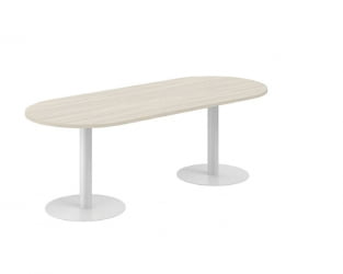 Стол переговорный овальный Sigma SG.280.OL.GR Дуб светлый Серебряный металлик