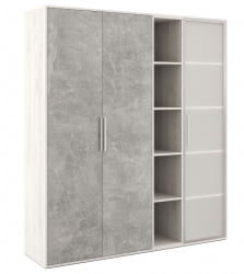 Шкаф высокий 3 створки, с нишей B-TONE BTN36152531 Сосна Бетон светлый
