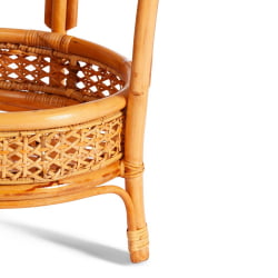 Комплект PELANGI 02/15 ( стол со стеклом + 4 кресла ) [с подушками] ротанг, кресло 65х65х77см, стол диаметр 64х61см, Honey (мед)