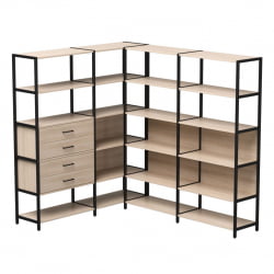 Набор стеллажных систем Everprof EVO №17 Дуб Соната Черный