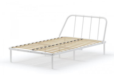 Кровать Мира с ортопедическими латами Цвет фасада: Белый; Материал фасада: Металл; Размер: 1200х2000 мм; Спальное место: 1200х2000 мм 