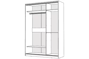 Белый шкаф-купе с зеркалом Виктория 1600х584х2300, Белый 16ДЗДЗ-Б 310-263