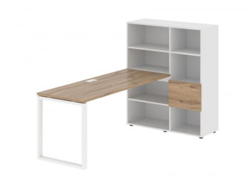Рабочая станция ЕДИС ЕКРСТ 1117 Дуб Денвер светлый Белый Белый / EDIS EQRST