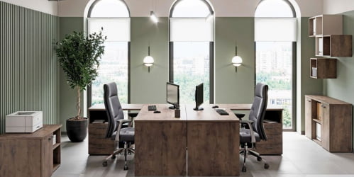 Комплект офисной мебели LEMO №1 Таксония шоколадная Кашемир