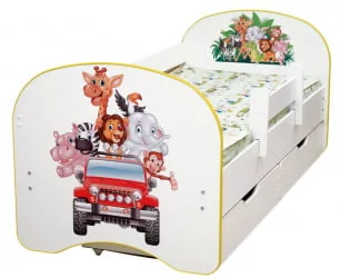 Кровать детская с фотопечатью с 2-мя ящиками 800*1900 Холодное сердце