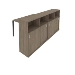 Рабочая станция с опорным шкафом-купе Метал Сйстем Б.РС-СШК-4.1 Вяз/Антрацит / Metal System