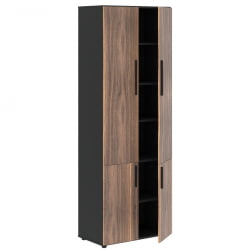 Шкаф с глухими средними и малыми дверьми VELION VENEER VRHCS 80.3 Американский орех Яшма черная
