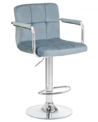 Стул барный DOBRIN KRUGER ARM (пудрово-голубой велюр (MJ9-74)) 2 шт
