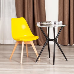 Стул TULIP (mod. 73-1) дерево/пластик/экокожа, 47,5x55x80 см, Желтый (Yellow)