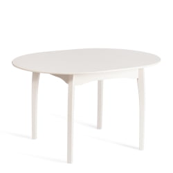 Круглый стол DIAMANTE круглый бук, мдф, шпон дуба, 100 х 100+30 х 75 см, Ivory white