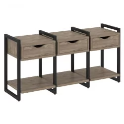 Тумба на регулируемых опорах наборная. Вариант №4 LOFT VR.L-TN-4.O Металл черный Тиквуд темный