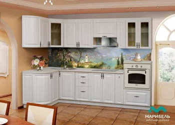 Кухонный гарнитур  «Веста» 2,8 х 1,33 Рамух/Сандал белый