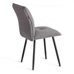 Металлический стул Sweet LT, велюр, серый/черный, 29, 41х55х88 см