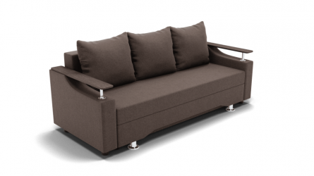 Диван Манго (ЗР) Цвет фасада: Коричневый; Тип: Прямой; Материал фасада: Металл/Велюр