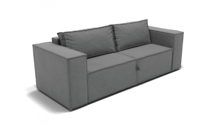 Диван Хилтон-1 (ЗР) Цвет фасада: Светло серый; Тип: Прямой; Материал фасада: Металл/Велюр