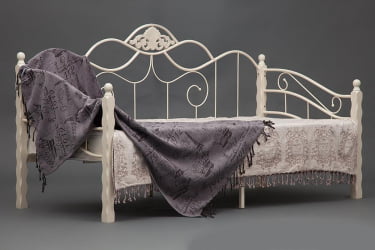 Кровать CANZONA дерево гевея/металл, 90*200 см (Day bed), Белый (butter white)