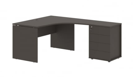 Стол эргономичный с тумбой правый EDIS EDCET 1518 R Мокко