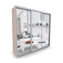 Шкаф-купе 3-х дверный Акцент-Сим З 2400х600 Ясень шимо светлый