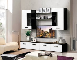 Набор мебели для гостиной Грация 1.7 МДФ глянец Венге/Венге шелк