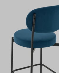 Стул Полубарный Бриф ДД ПБ велюр синий / DD