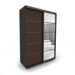 Черный шкаф Акцент-Квадро КВ 1000х600 Венге/Бронза