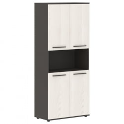 Шкаф с двумя комплектами глухих малых дверей EDIS EHCS 85.4 Ясень Траун Мокко Мокко