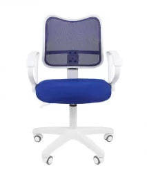 Компьютерное кресло Чаирман 450 ЛТ Белый пластик Синий / Chairman LT