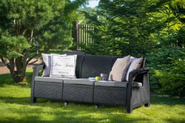 Диван трехместный Corfu Love Seat max Черный