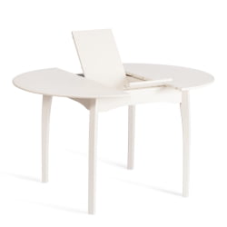 Круглый стол DIAMANTE круглый бук, мдф, шпон дуба, 100 х 100+30 х 75 см, Ivory white