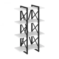 Стеллаж на регулируемых опорах - 4 полки LOFT VR.L-MST.O-4.4V Металл черный Белый Бриллиант