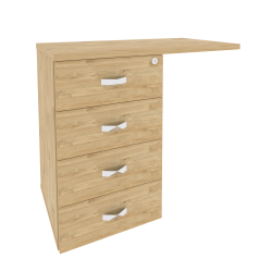 Тумба приставная (универсальная л/пр) ОНИКС О.ТПУ-4 Тиквуд Светлый / ONIX O.TPU-4