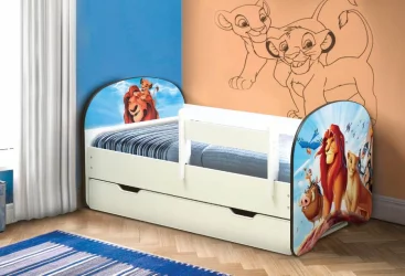 Кровать детская с фотопечатью с 1 ящиком 700*1400 Король Лев