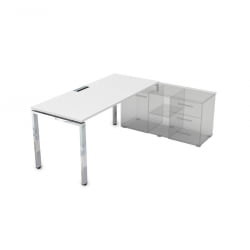 Стол рабочий, прямолинейный три опоры, правый GLOSS LINE НСТП-П.996 Белый Премиум