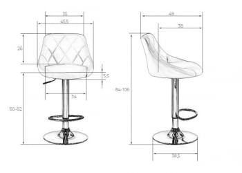 Стул барный DOBRIN LOGAN BLACK (синий велюр (MJ9-117)) 2 шт