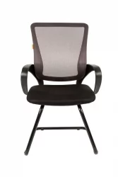 Кресло для посетителей CХАИРМАН 969 В (В)сетка серая/ткань черная / CHAIRMAN (V)сетка