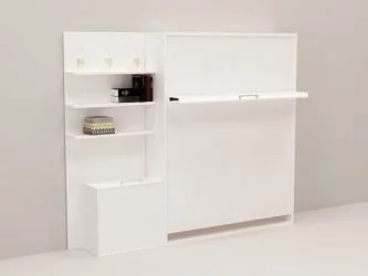 Откидная кровать с полкой Смарт 1 К 1600+П левая Дуб молочный